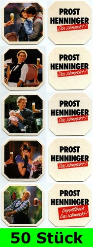 Stück bierdeckel henninger - 50,