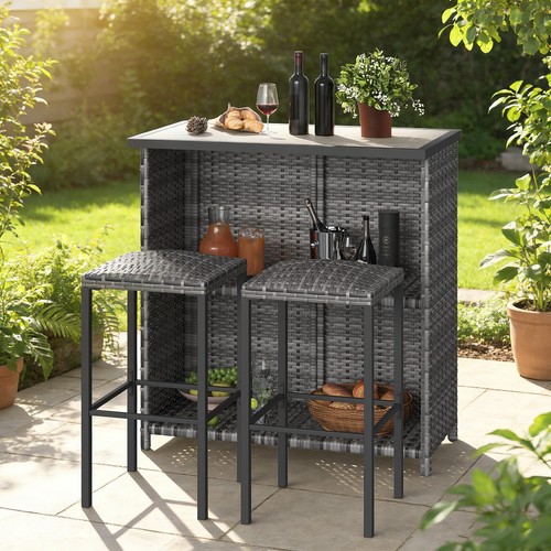 3er gartenbar set gartenmöbel - set,
