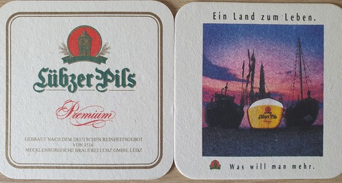 Bierdeckel lübzer pils - lübzer,